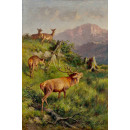 РЕПРОДУКЦИИ НА КАРТИНИ Ревящ елен в планината (1895)